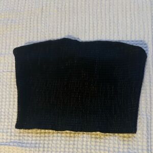 Alice + Olivia Textured Black Tube Top